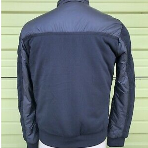 NEW ZARA Navy Blue quilted lightweight jacket contrast zip up large - Picture 8 of 9